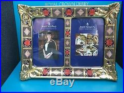 New Royal Crown Derby 1st Quality Old Imari Solid Gold Band Double Picture Frame