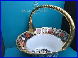 New Royal Crown Derby 1st Quality Old Imari Solid Gold Band Fruit Basket