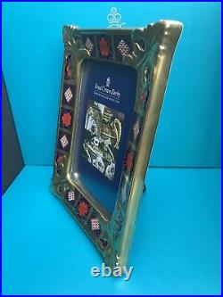 New Royal Crown Derby 1st Quality Old Imari Solid Gold Band Medium Picture Frame