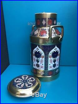 New Royal Crown Derby 1st Quality Old Imari Solid Gold Band Milk Churn