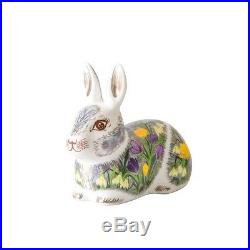 New Royal Crown Derby 1st Quality Springtime Crouching Bunny Rabbit Paperweight