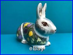 New Royal Crown Derby 1st Quality Springtime Crouching Bunny Rabbit Paperweight