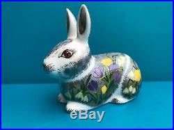 New Royal Crown Derby 1st Quality Springtime Crouching Bunny Rabbit Paperweight