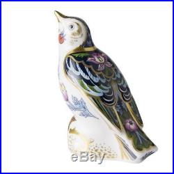 New Royal Crown Derby 1st Quality Strawberry Thief Thrush Paperweight