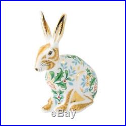 New Royal Crown Derby 1st Quality Winter Hare Paperweight