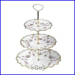 New Royal Crown Derby 2nd Quality Antoinette 3 Tier Cake Stand