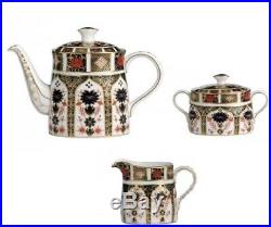 New Royal Crown Derby 2nd Quality Old Imari 1128 3pc Tea Service Set