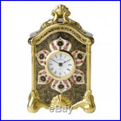 New Royal Crown Derby 2nd Quality Old Imari Solid Gold Band Anniversary Clock