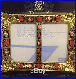 New Royal Crown Derby 2nd Quality Old Imari Solid Gold Band Double Picture Frame