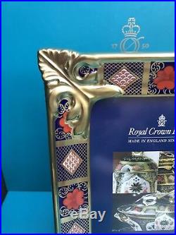 New Royal Crown Derby 2nd Quality Old Imari Solid Gold Band Medium Picture Frame