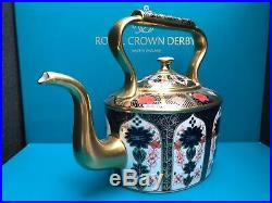 New Royal Crown Derby 2nd Quality Old Imari Solid Gold Band Small Kettle