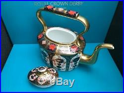 New Royal Crown Derby 2nd Quality Old Imari Solid Gold Band Small Kettle