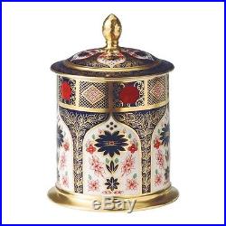 New Royal Crown Derby 2nd Quality Old Imari Solid Gold Band Small Storage Jar