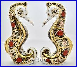 New Royal Crown Derby Old Imari Solid Gold Band Seahorse Paperweight 1st Quality