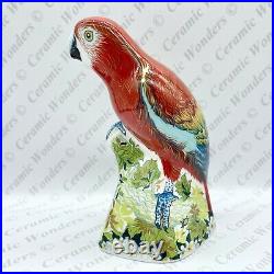 New Royal Crown Derby Scarlet Macaw Parrot Paperweight Boxed Gold Stopper
