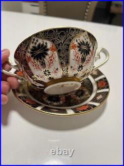 OLD IMARI 1128 Royal Crown Derby Cream Soup Bowl & Saucer