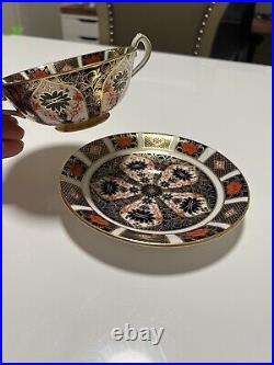 OLD IMARI 1128 Royal Crown Derby Cream Soup Bowl & Saucer