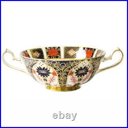 OLD IMARI 1128 Royal Crown Derby Cream Soup Bowl & Stand NEW NEVER USED England