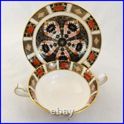 OLD IMARI 1128 Royal Crown Derby Cream Soup Bowl & Stand NEW NEVER USED England