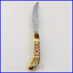 OLD IMARI 1128 by Royal Crown Derby Fruit Knife 7 long NEW NEVER USED England