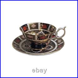 Old Imari 1128 Royal Crown Derby Fine Bone China Tea Cup & Saucer Vintage
