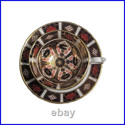 Old Imari 1128 Royal Crown Derby Fine Bone China Tea Cup & Saucer Vintage