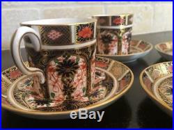 Old Imari 9PC Set Demi Coffee Cups & Saucers +Mug Royal Crown Derby China 1128