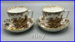 Olde Avesbury A73 Royal Crown Derby-Pair Queen Anne Cup and Saucer 1947 and 1951