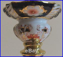 Pair Of Royal Crown Derby 2451 Candlesticks 10 & 1/2 Inches High