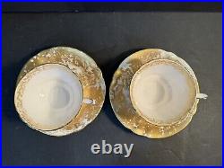 PAIR Royal Crown Derby Aves Gold Tea Cup & Saucer 74% OFF RETAIL Perfect