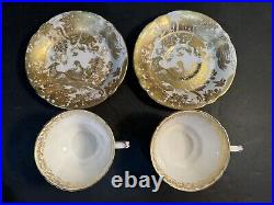 PAIR Royal Crown Derby Aves Gold Tea Cup & Saucer 74% OFF RETAIL Perfect