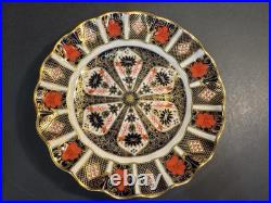 PAIR Royal Crown Derby Old Imari Sheffield Fluted Dessert Plates Retail $1,430