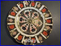 PAIR Royal Crown Derby Old Imari Sheffield Fluted Dessert Plates Retail $1,430