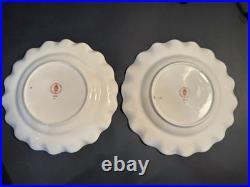 PAIR Royal Crown Derby Old Imari Sheffield Fluted Dessert Plates Retail $1,430
