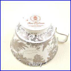 PLATINUM AVES by ROYAL CROWN DERBY Bone China Cup & Saucer Set(s) MINT CONDITION