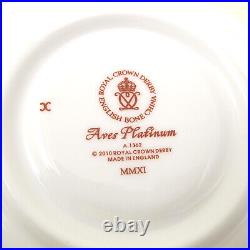 PLATINUM AVES by ROYAL CROWN DERBY Bone China Cup & Saucer Set(s) MINT CONDITION