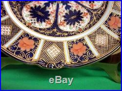 Pair Antique Royal Crown Derby Old Imari Cake Plates Scalloped Edge Rd No 710699