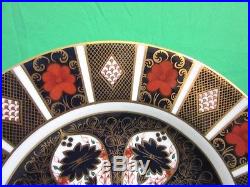Pair Antique Royal Crown Derby Old Imari Large Dinner Plates 1128 Heavy Gold