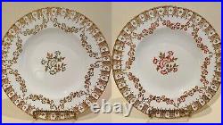 Pair Of Large Hand Painted Royal Crown Derby Heraldic Dinner Plates 26cm 1st