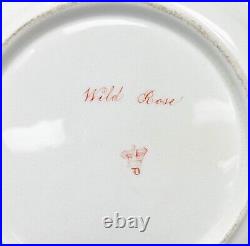 Pair Royal Crown Derby England Porcelain Botanical Deep Well Dinner Plates c1820