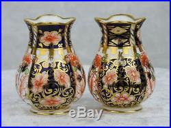 Pair Royal Crown Derby Miniature Vases Pattern 6299 Date 1920/26