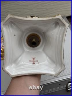 Pair Royal Crown Derby Old Imari Large Candlesticks 10.5in Excellent