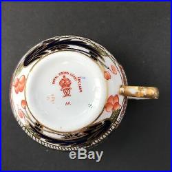 Pair of Antique Royal Crown Derby Old Imari Porcelain Cups & Saucers 1907