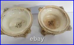Pair of English Crown Derby Cobalt and Gilt-Decorated Porcelain Jars Early 1800s