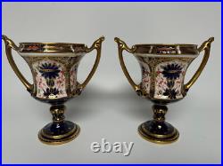 Pair of Royal Crown Derby Old Imari 1128 Urn/Loving Cup Shaped Vases
