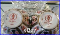 Pair of small royal crown derby Old imari 1128 vases first quality