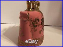 Pink And Gold Royal Crown Derby Cow Bell