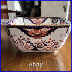 RARE Antique Royal Crown Derby Kings Old Imari Large Square Bowl Stunning