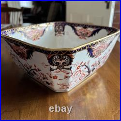 RARE Antique Royal Crown Derby Kings Old Imari Large Square Bowl Stunning