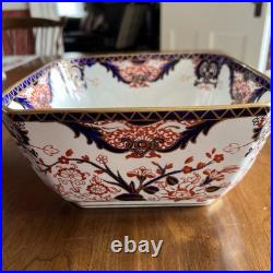 RARE Antique Royal Crown Derby Kings Old Imari Large Square Bowl Stunning